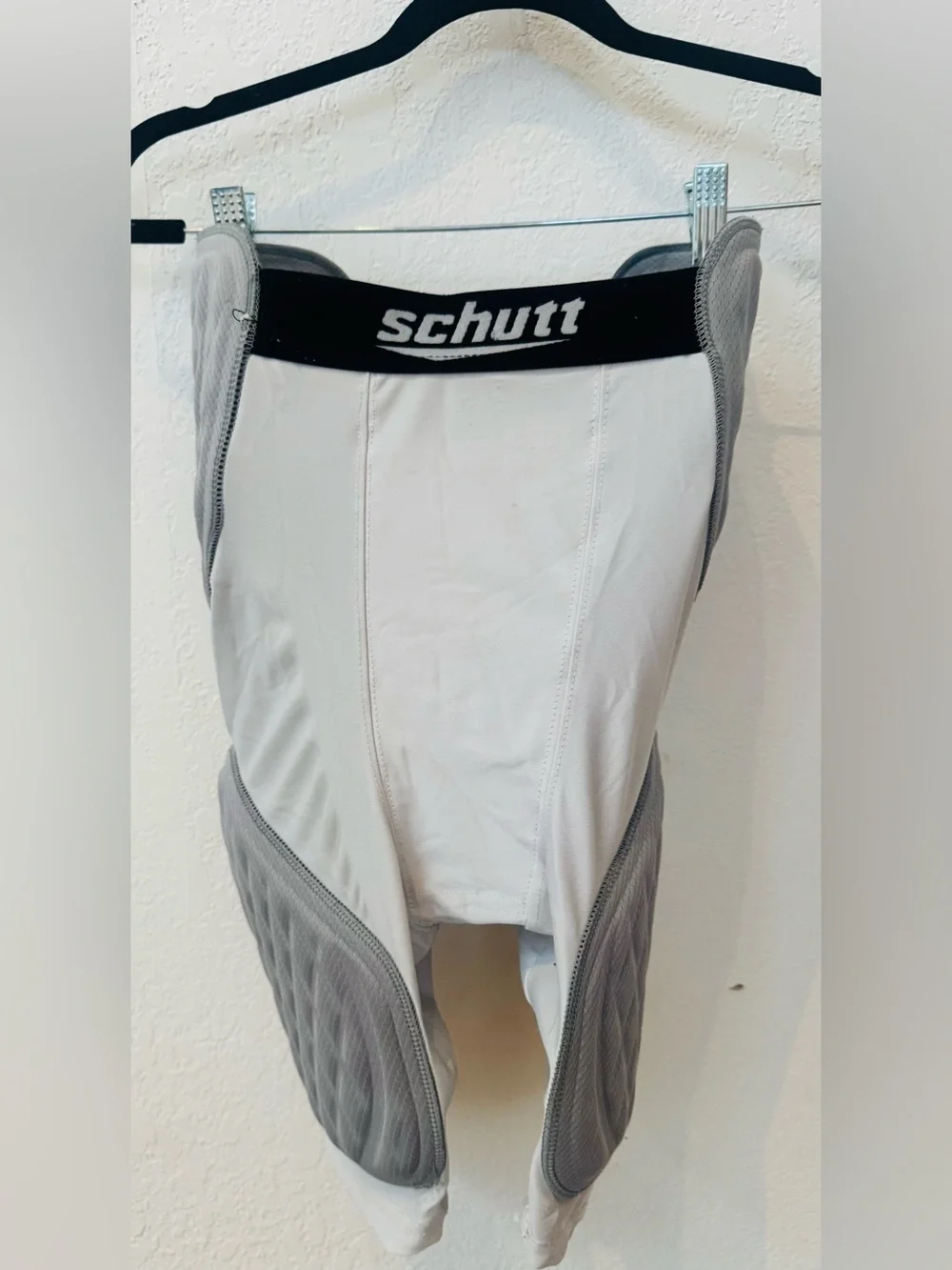 Schutt adult varsity integrated football compression girdle white/grey medium